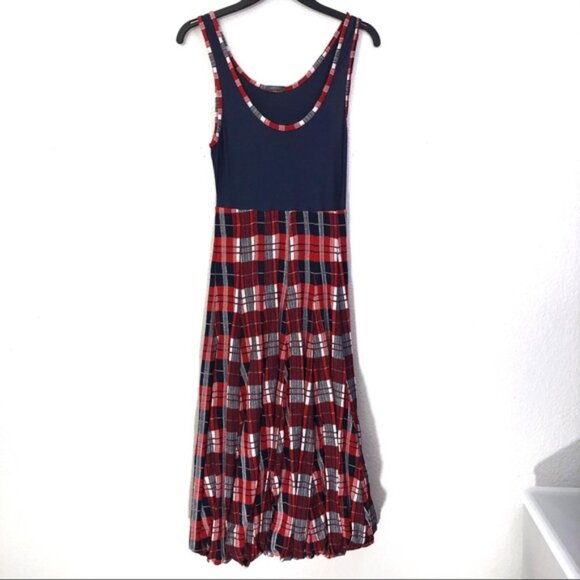 MCQ Alexander McQueen Plaid Textured Bubble Dress - Picture 1 of 8